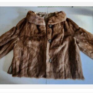 Beautiful Authentic Fur Coat Jacket Bohemian Vintage Boho Chic brown antique